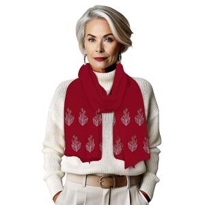 Embroidered Floral Scarves Elegant Lightweight Colorful Shawl 7461